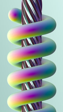 Bright futuristic spiral on the cable.