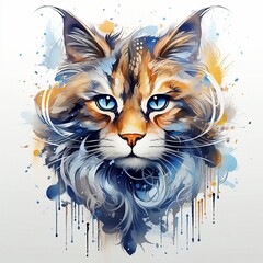 illustration of a cat, Generated AI