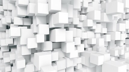 Abstract background of stone white shifted cubes with random offset effect. 3d illustration