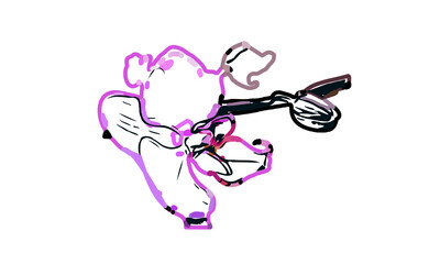 Fototapeta premium Color sketch of an orchid flower with transparent background