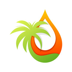 oil coconut colorful gradient logo design
