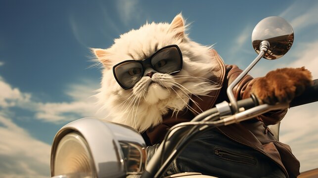 Persian Superbike Athlete: Feline Rider, Speed Enthusiast