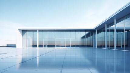 Modern building with glass facade. Business background created with generative ai tools