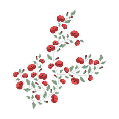 poppies flower branch vector graphics