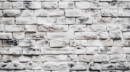 Fototapeta premium White brick wall texture seamless pattern, 3d render illustration. Generative Ai.