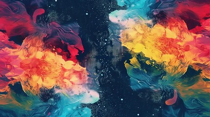  a multicolored background with a black background and a blue background with a red, yellow, and green design on the left side of the image.  generative ai