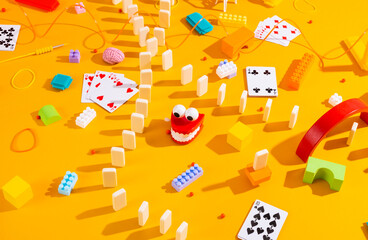 Crazy colourful toys and games