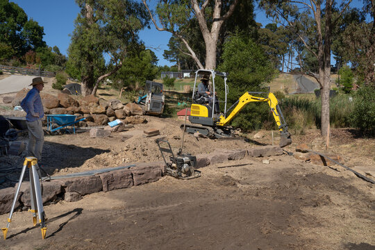 Landscape Architect overseeing work on site