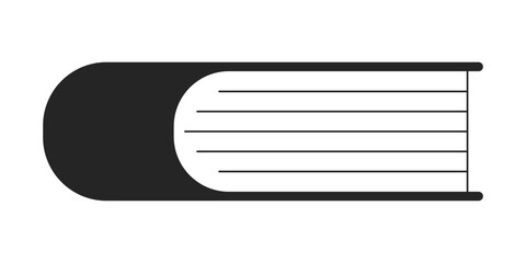 Closed book flat monochrome isolated vector object. Editable black and white line art drawing. Simple outline spot illustration for web graphic design
