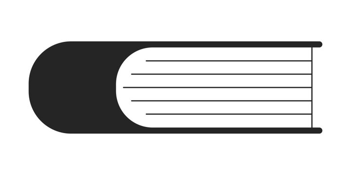 Closed book flat monochrome isolated vector object. Editable black and white line art drawing. Simple outline spot illustration for web graphic design