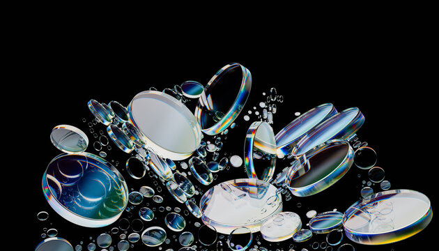 Technology concept background with glass structures