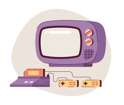 recommend clip art: Wireless games controller flat vector spot illustration. TV and joysticks for playing games 2D cartoon object on white for web UI design. Isolated editable creative hero image