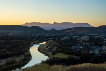 Rio Grande River Winds Through Big Bend National Park and Mexico