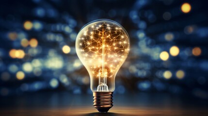 A glowing brain inside a light bulb