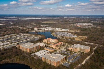 Fototapeta premium Bird's eye view of Apopka-Altamonte Springs, FL in Feb 2022. Generative AI