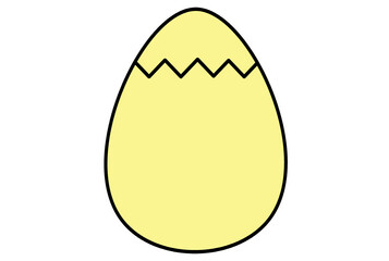 Broken yellow egg shell natural chicken egg clip art