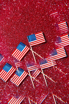 small american flags, kaleidoscopic image