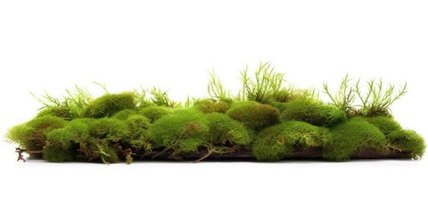 Naklejka premium Element for design, green moss on a white background. Generative ai.