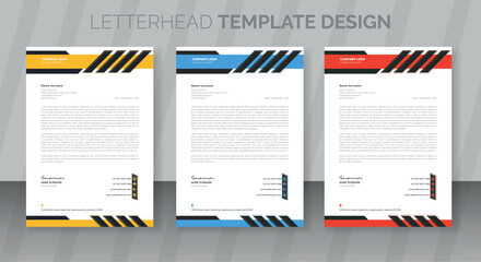 corporate modern letterhead design template with Cyan, blue and red color. creative modern letter head design template for your project. letterhead, letter head, Business letterhead