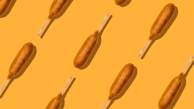 Seamless Corndog Pattern 
