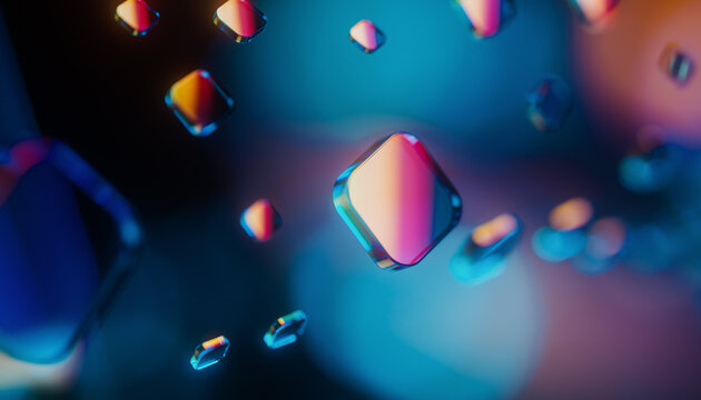 Technology concept background with frosted glass structures