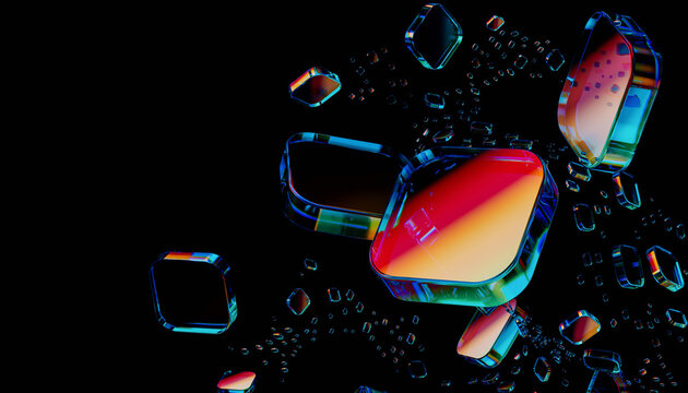 Technology concept background with frosted glass structures