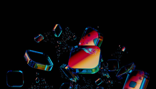 Technology concept background with frosted glass structures