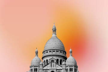 Details of Basilique du Sacré-Cœur with gradient background