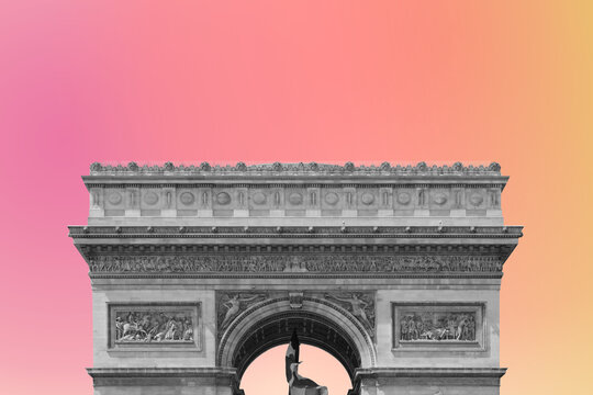 Details of Arc de Triomphe with gradient background