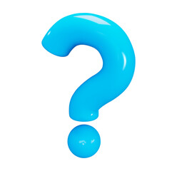 3d blue question mark. Faq problem solution symbol. Vector illustration on isolated background.
