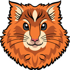 Cartoon hamster head, isolated. Cute animal illustration.