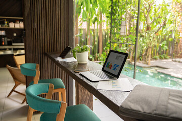 Work At Vacation Concept