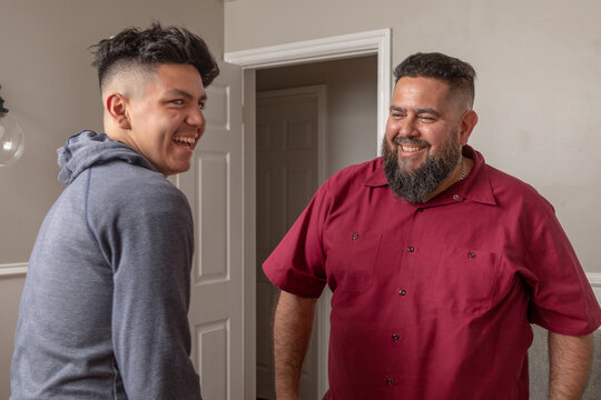 Single father receives a gift from teen son