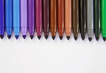 back to school. group of colours markers for school. Education