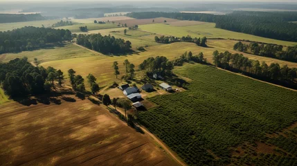 Fotobehang Drone photo of Ohio farmlands near West Virginia border taken with DJI mini 3 pro © @foxfotoco