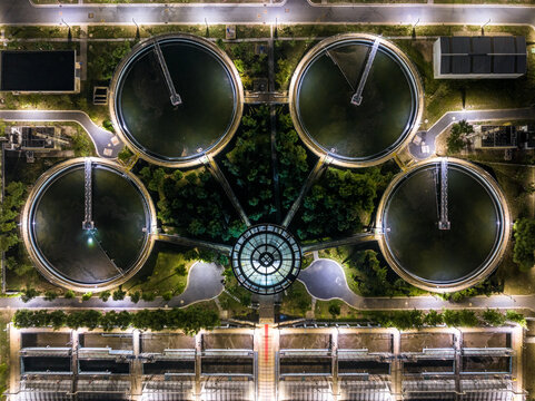 Modern wastewater treatment plant of chemical factory