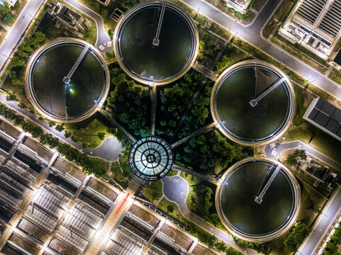 Modern wastewater treatment plant of chemical factory