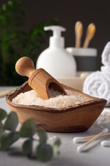 Sea salt, towels and other bath accessories