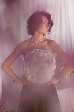 Fashion portrait of lilac haze