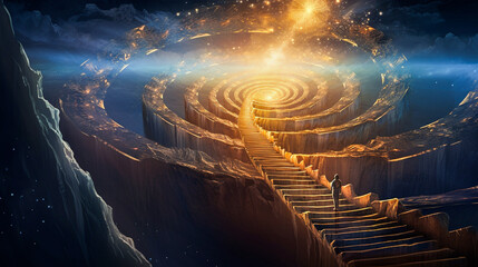 Ascending Stairway to Success, Generative AI illustration