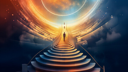 Ascending Stairway to Success, Generative AI illustration