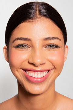 Fun Young Woman Smiling Cheerfully