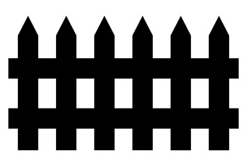 Black garden fence wooden door silhouette symbol balcony defense art