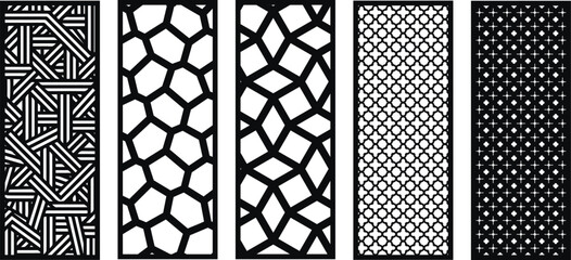 Set of geometric patterns in the oriental style. 
