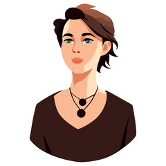 Beautiful woman in elegant dress smiling happily