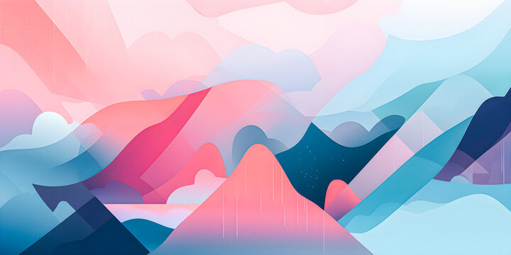 abstract shapes pastel wave motion organic shapes soft focus background for presentation and wallpaper, vibrant colors with copyspace