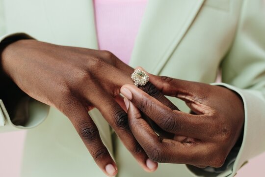 Jewelry on woman hand