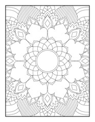 Pattern for coloring book. Flower Mandala Coloring Page.Coloring Page For Adult.Mandala Coloring Page. Coloring Page. Mandala.Mandala coloring page KDP interior.Mandala.Kids Coloring Pages