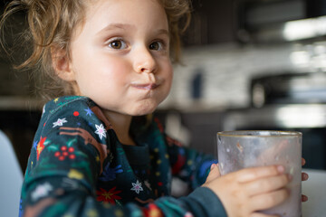 girl drinking milk