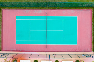 badminton court inside condominium.